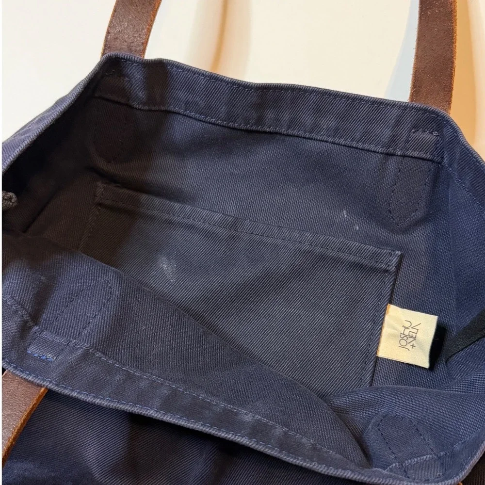 Joshu + Vela Canvas Tote Bag Leather Straps Made in USA San Fran